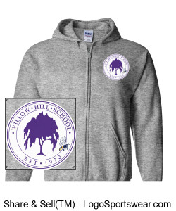 WHS LOGO and BEE Grey Hoodie Design Zoom